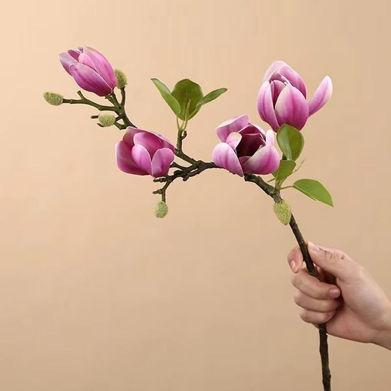 1pc Artificial Silk Magnolia Flower Home Outdoor Garden Vase Windowsill Wedding Bride Festival Outdoor Arch Decoration Diy Gift
