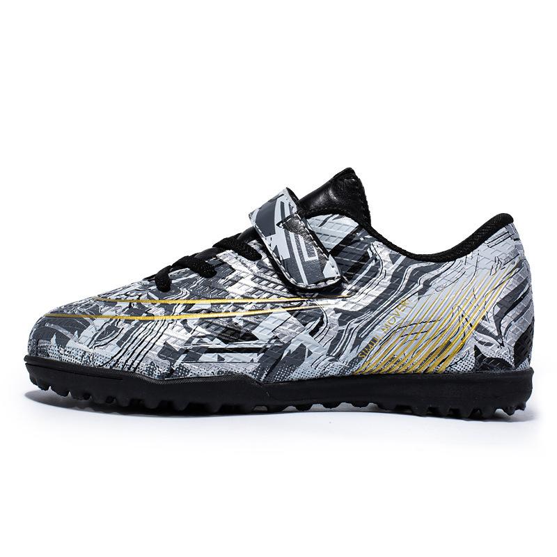 Buckle Magic Buckle Lace-Free Children's Football Shoes Rubber Shredded Nails Training Sole Sneakers Young Children Students