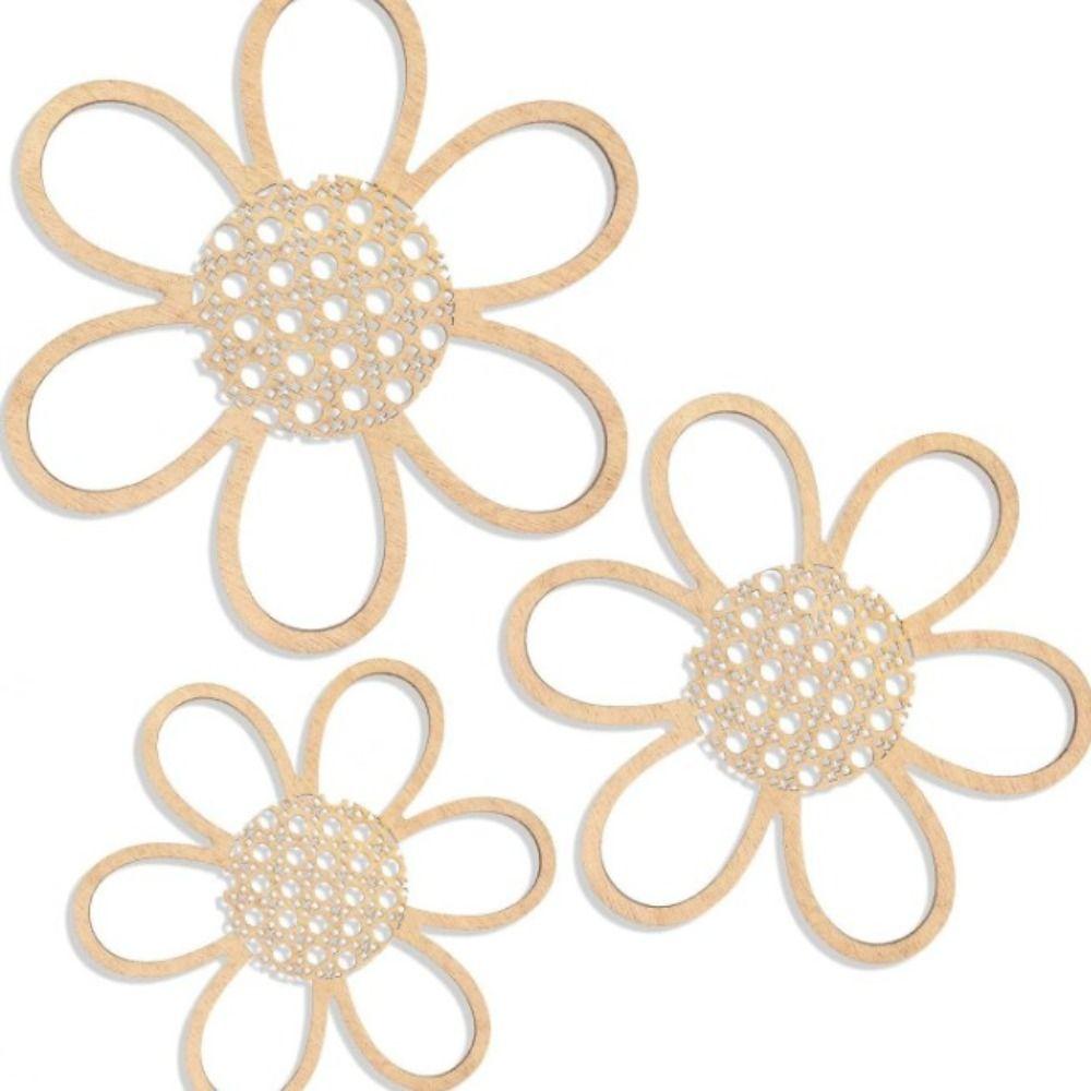 

3pcs Small 18*20cm Boho Daisy Wall Decor Art Flowers Wall Signs Hanging for Housewarming Gifts