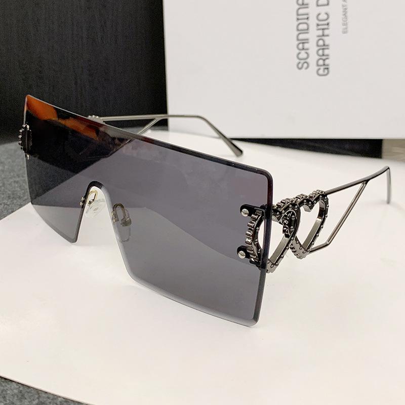 New frameless one-piece eye protection sunglasses, advanced sense mountaineering, windproof and UV protection, love glasses legs, personalized sunglas