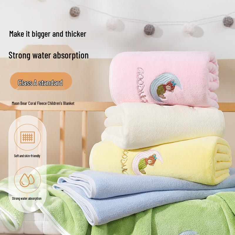 Cartoon Jade Face Towel & Quick-Dry Baby Blanket - Soft, Absorbent Bath Towel for Children