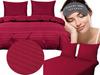 Hotel Damask Bedding with Stripes 200x220 Red, Burgundy