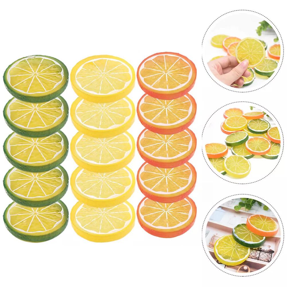 Artificial Lemon Slices Plastic Fake Lemon Slices High-Quality Material