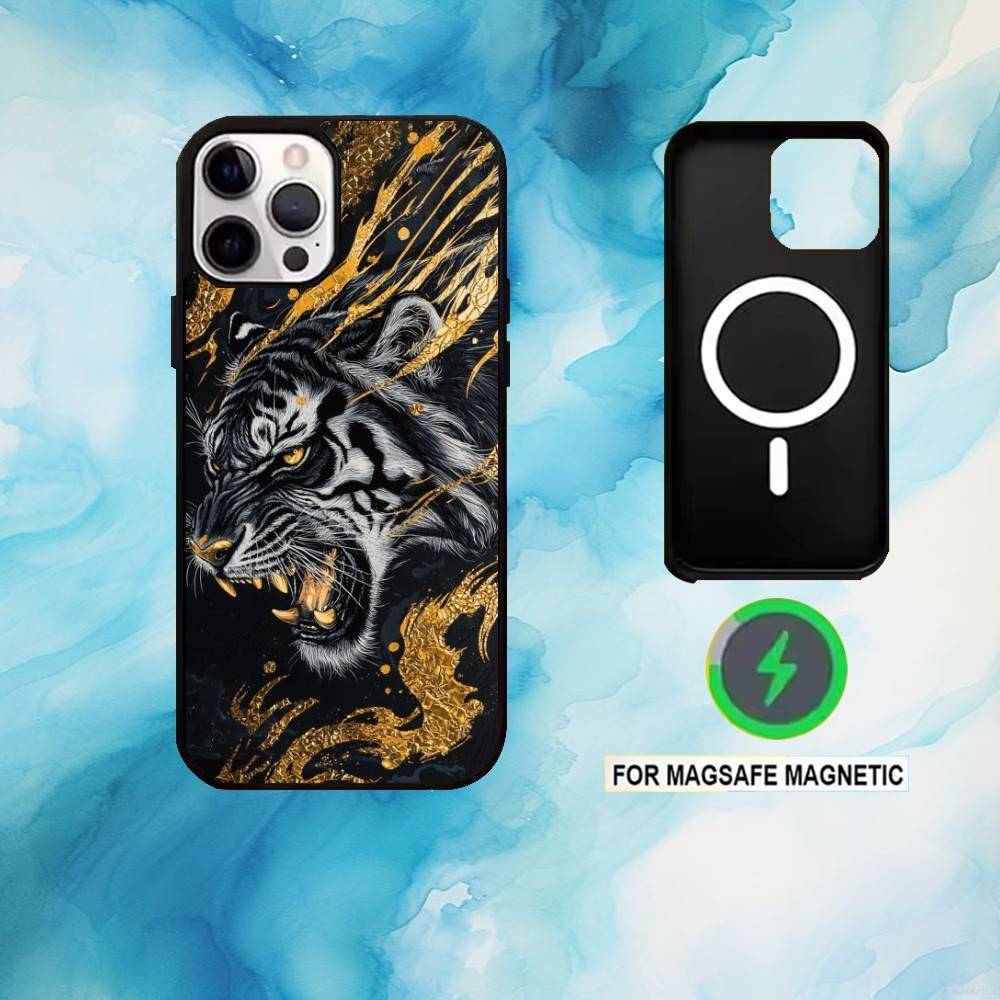

Mythic Tiger Visions Phone Case For iPhone17,16,15,14,13,12,11 Plus,Pro Max Magnetic For Magsafe Wireless Charging iPhone12