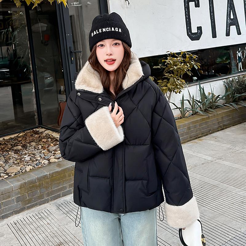 Podzim Zima Zahustit Teplá Parka Ženy Neformální Sladké Jednobarevné Velká kapsa Volná Kabát s kapucí Bundy Outwear