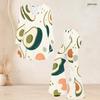 Women Plus Size Round Neck Three Quarter Sleeve Printed Flared Top Flared Pants Two Piece Set