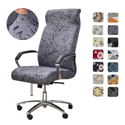 Geometry Computer Chair Cover Elastic Office Chair Cover Non-Slip Rotating Seat Slipcover Universal Armrest Chair Protector Case