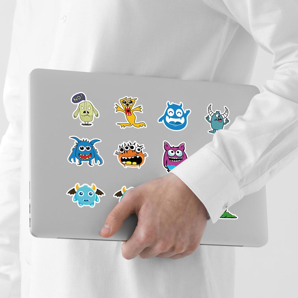 50 Cartoon Cute Little Monster Graffiti Stickers Mobile Phone Computer Waterproof Decorative Stickers Creative Stationery Stickers