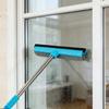 Extendable Glass Cleaner Tool Having Soft Rubber Wiper And Brush For Mirrors Cars