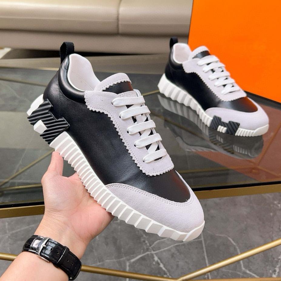 H Herrenschuhe Leder Dicksohlig Stoßdämpfend Laufschuhe Freizeit Kleine Weiße Schuhe Sportschuhe