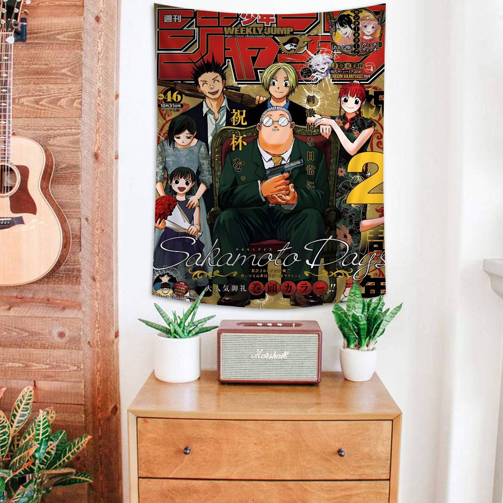 SAKAMOTO DAYS Anime Hanging Bohemian Tapestry Japanese Wall Tapestry Anime Kawaii Room Decor