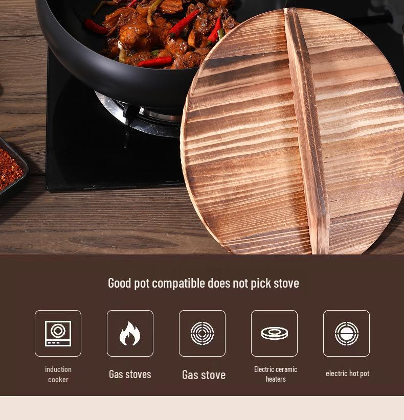 Ancient-Style Non-Stick Thick Iron Wok for Stir-Frying, Stewing, and Soup - Household & Commercial Use