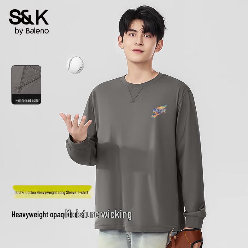 

Baleno S&K Men s Pure Cotton Long Sleeve T-Shirt M