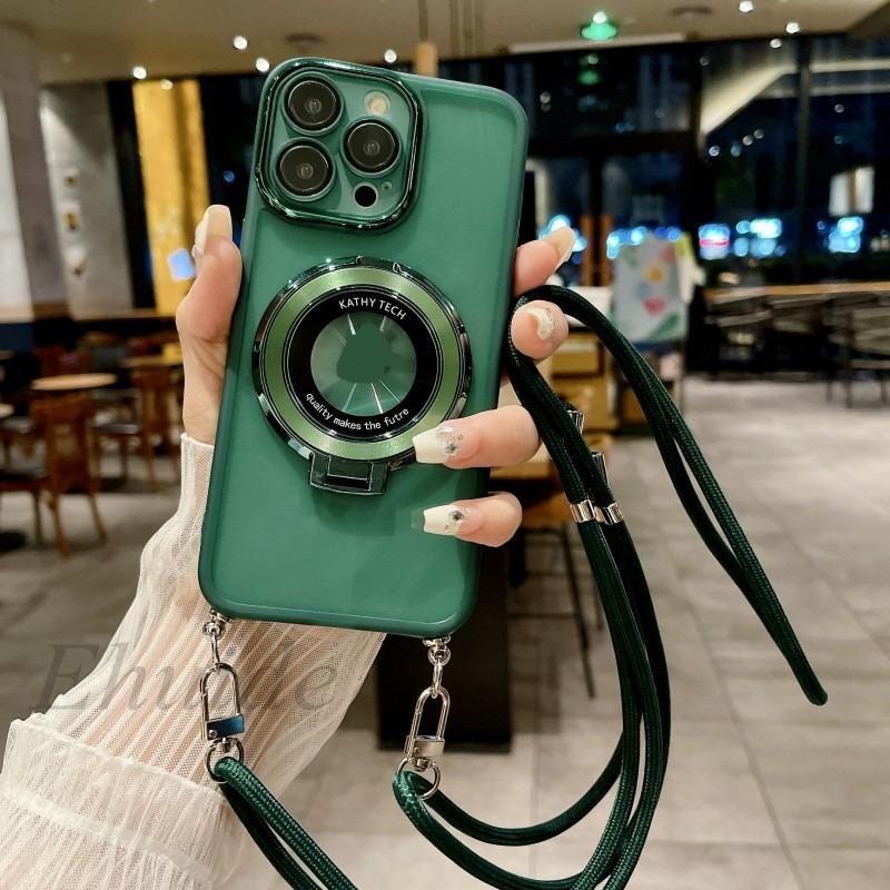 

Magnetic Wireless Stand Case For OPPO Realme 12 Pro Plus C65 C63 C67 C55 C53 Reno 10 11 11F 8 7 8T Charging Strap Lanyard Cover Realme 12 Pro Plus&Case & Strap