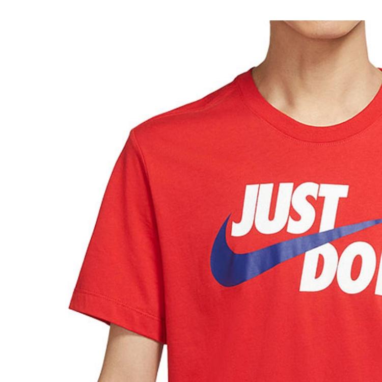 Nike Letter Logo Print Round Neck Short Sleeve T-Shirt Men Tops University-Red DO8907-657