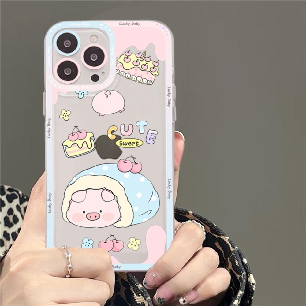 Cute Cartoon Pig Phone Case For Samsung S 20 S 21 S 22 S 23 Lite Plus Ultra Mobile Cover