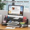 Computer Monitor Stand Elevated Hollow Cooling Laptop Rack Desktop Storage Holder Home Office Desk Computer Keyboard Organizer