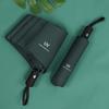 Automatic UV Three-Fold Umbrella - Black Glue Sun/Rain Protection with Printed Logo