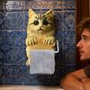 Toilet Roll Holder Wall Mount Cat Home Decor Funny Toilet Tissue Holder Roll Stand for Bathroom Kitchen Counter Office Apartment