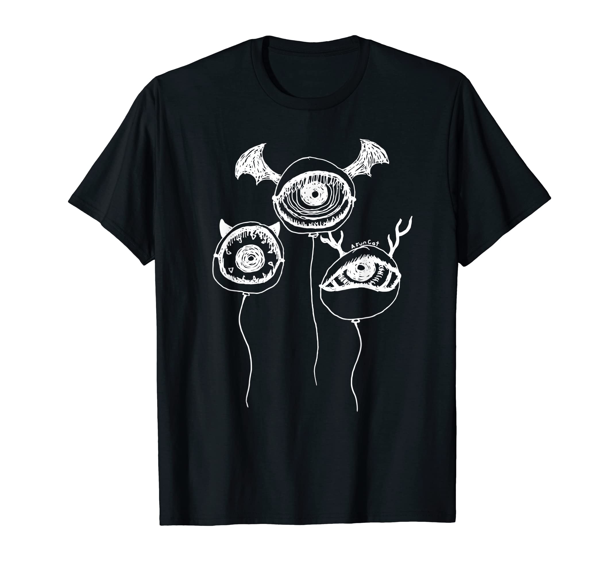 Halloween Demon Slayer Spooky Surrealist Eyeball Balloon T-Shirt чёрный