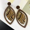Bohemian Retro Wooden Leaf Earrings - Water Ripple Style