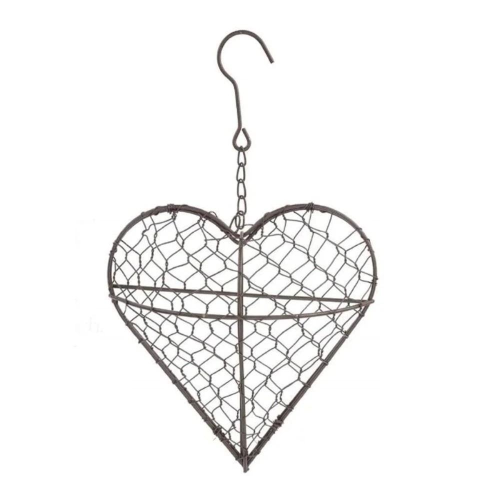 

Heart Shape Heart Hanging Planter With Hook Metal Construction Bird Nest Hanging Wall Plants Holder