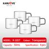 KAMJOVE Teacup 50/80/120/150ml Handle Transparent Glass Teacup Heat resistant Glass Water Cup Small Flower Teacup
