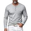 Herren Stretch Leichtes Langarm-T-Shirt mit Tasche - Vintage Casual