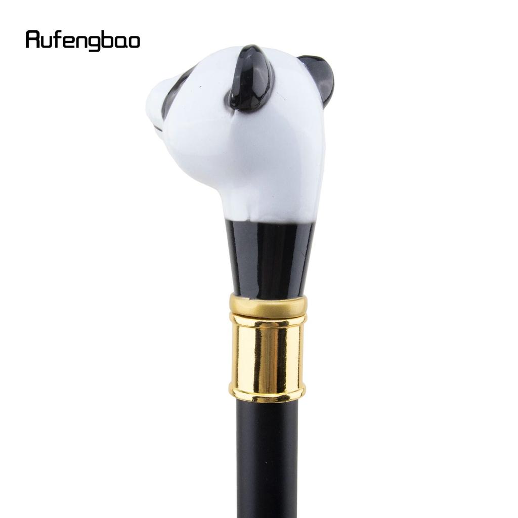 Svart Hvit Panda Spaserstokk Mote Dekorativ Spaserstokk Gentleman Elegant Cosplay Cane Knob Crosier 93cm