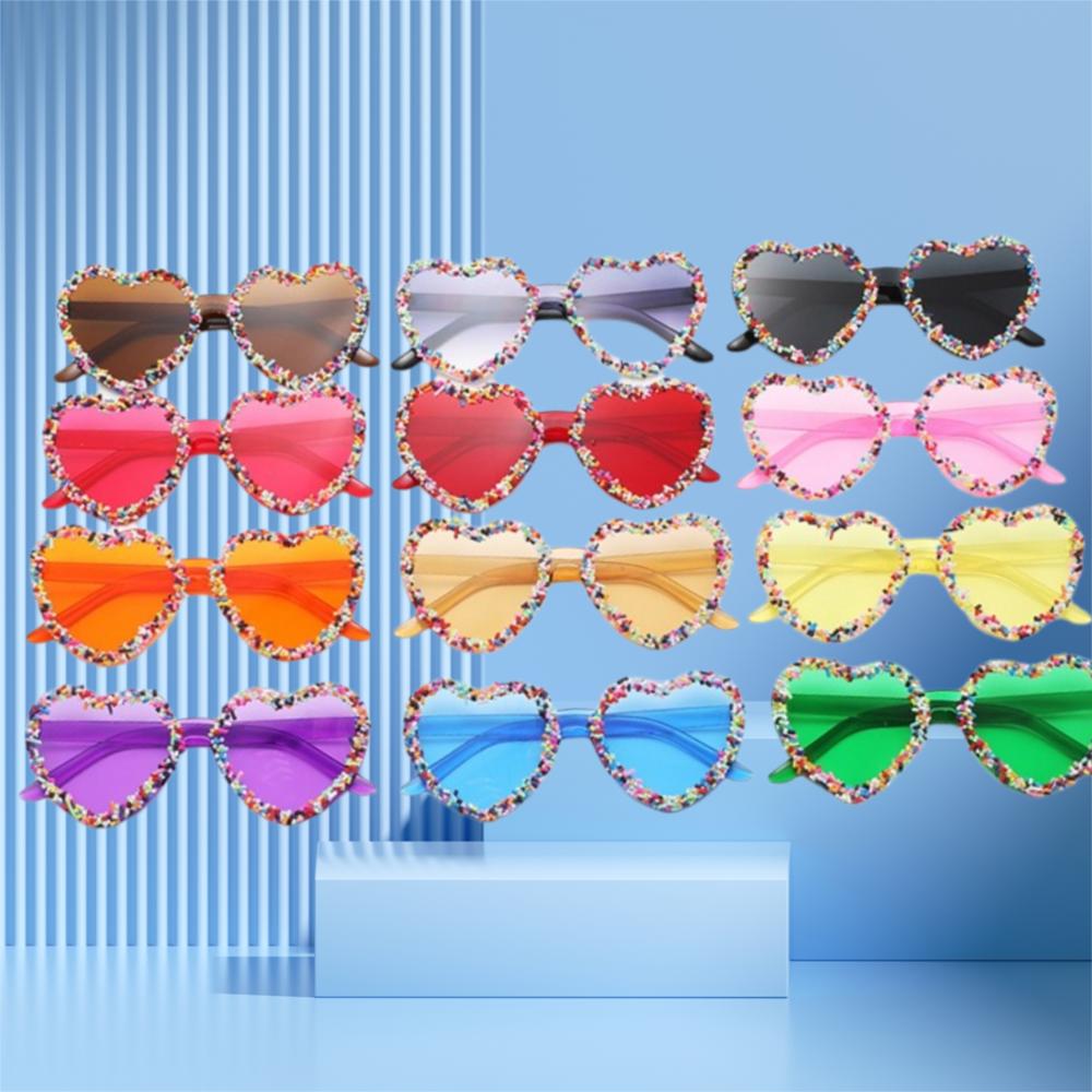 Creative Homewares Women's Luxury Vintage Sunglasses Heart Shape Candy Color Punk Sunglasses Love Heart Sunglasses Party Eyewear