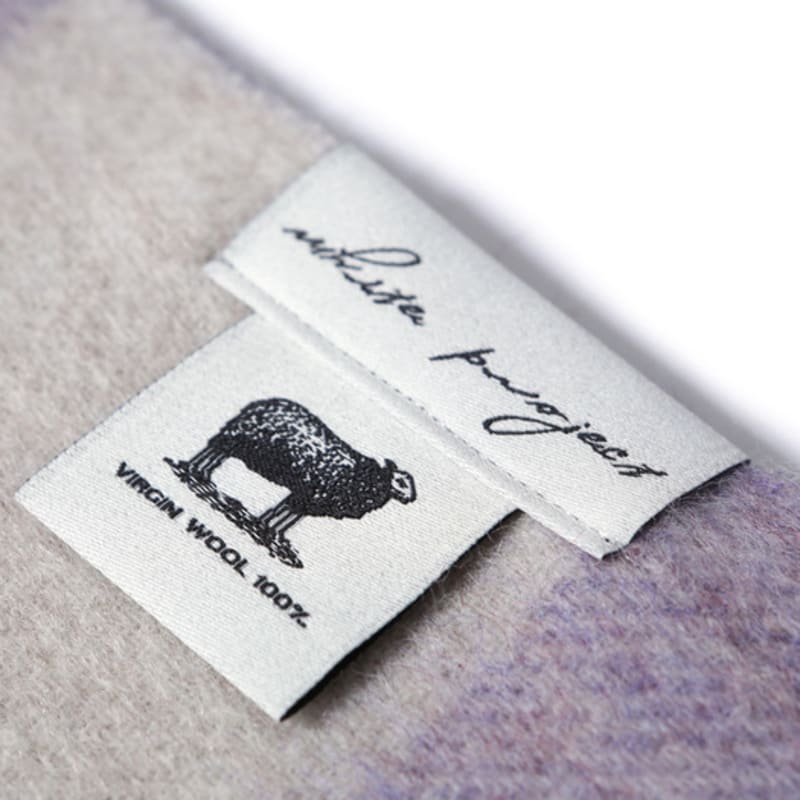 White Project PATTERN VIRGIN WOOL MUFFLER_PURPLE