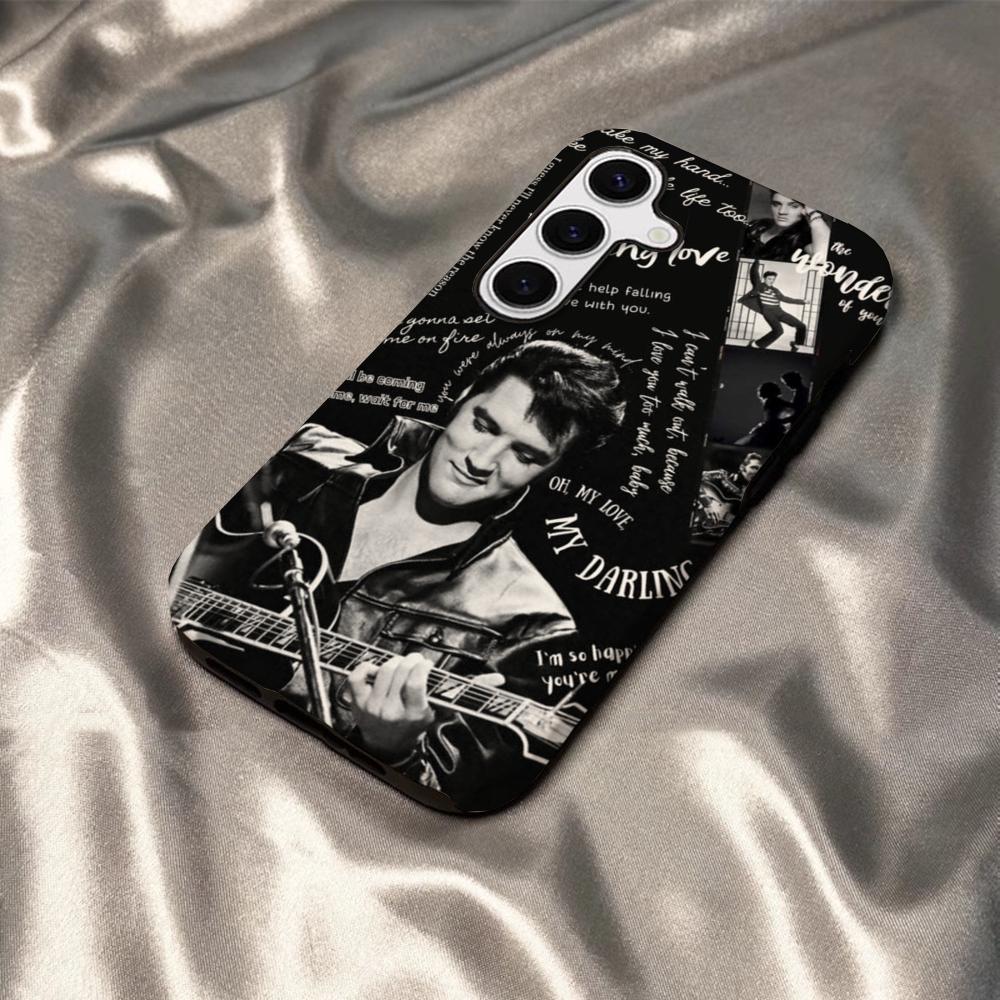 Coque de téléphone E-Elvis P-Presley Chanteur Pour Samsung S25 S24 S23 S22 S21 Plus Ultra A56 A36 A26 A16 Couverture Rigide PC HD Brillante