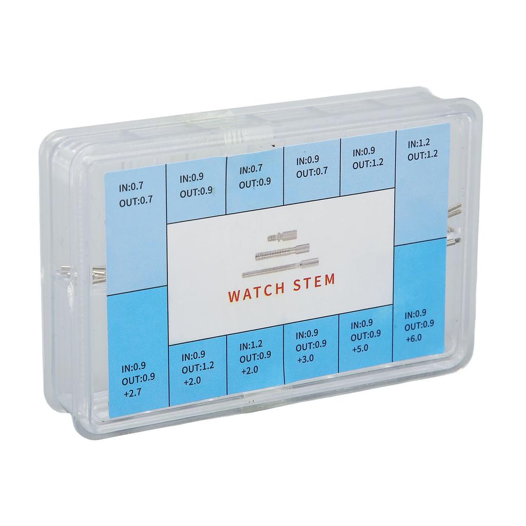 60Pcs 12 Sizes Stainless Steel Watch Stem Extender Watch Winding Stem Crown Connector Adapter Changer For Watchmaker Tools Parts