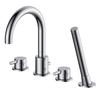 Bass Copper 4 Hole Deck Mounted Bath Tub Shower Faucet Mixer Tap with Round Handle