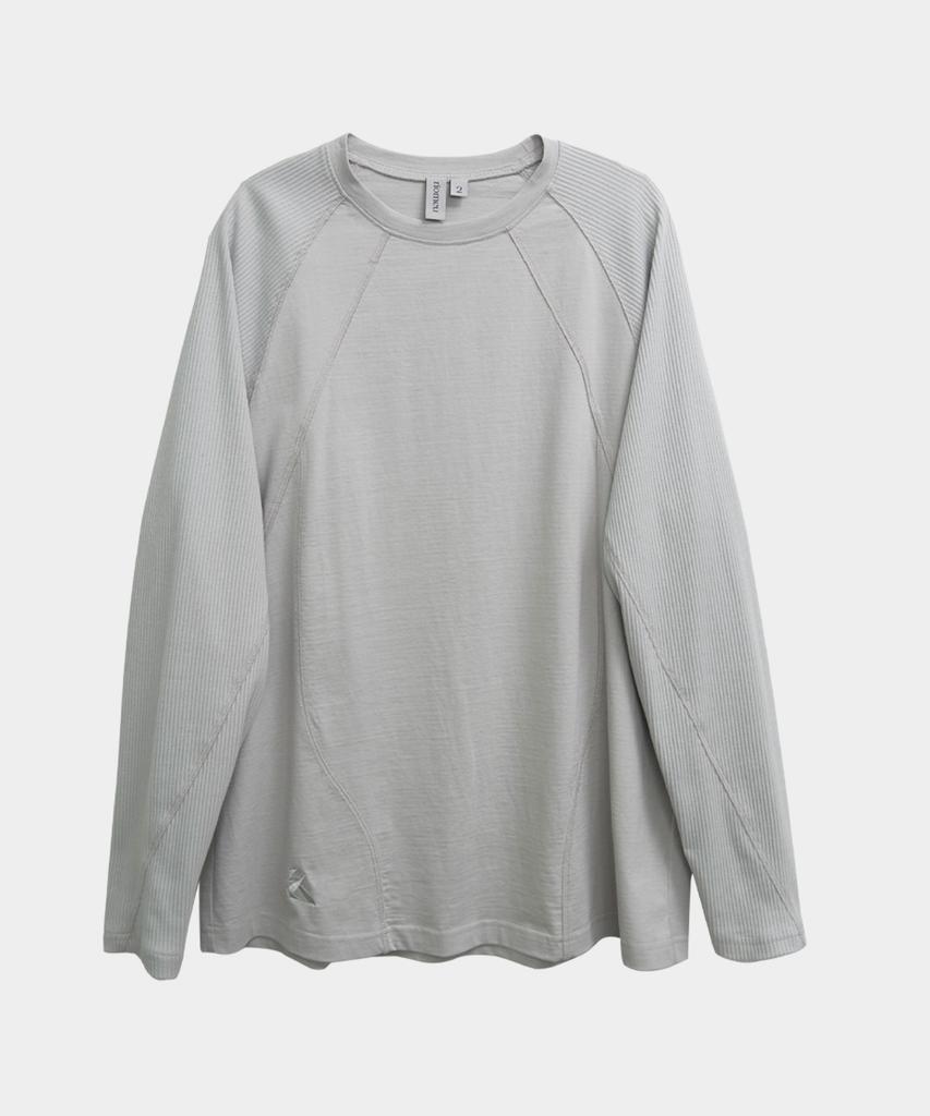 Liomeu Contrast Cut Long Sleeve Tee_Gray : Radiant079