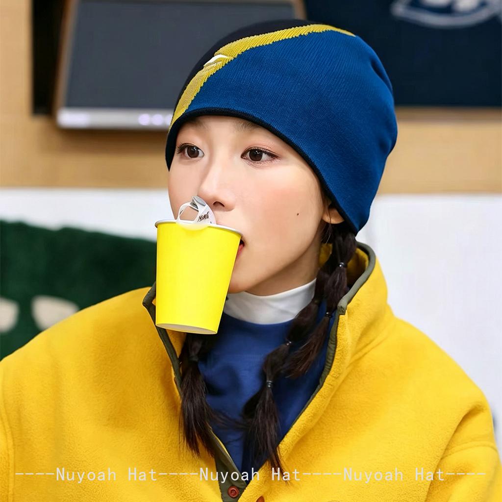 New Men Women Retro Mountain Letter Embroidery Knitted Hats Warm Outdoor Versatile Color Block Beanies Personal Fashion Skiing