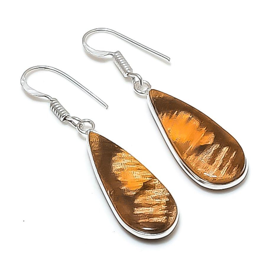 

Natural Fossil Coral Gemstone 925 Sterling Silver Jewelry Earring 1.77 AEE-10988