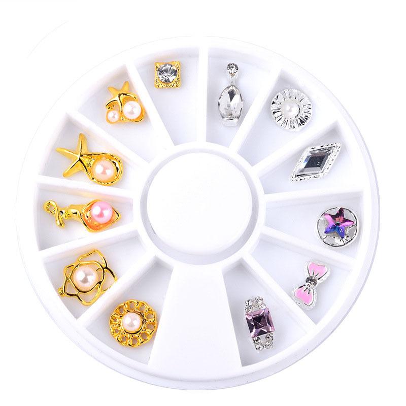 Nail Turntable Five Color Special-Shaped Seven Color Glass Drill Nail Ornament Nail Sticker Nail Art Decoration