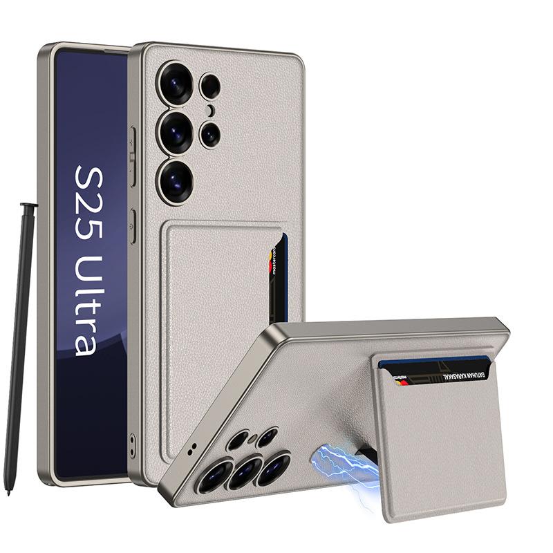 A High End Business Fashion Brand S25 Card Case Stand and Leather Case Suitable for The New Samsung S25 Ultra Phone Case
