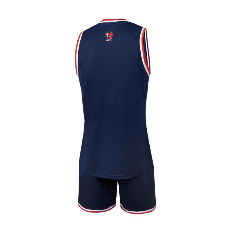 Li Ning CBA Game Training Sports Quick-Dry Breathable Shorts Vest Basketball Suit Set Unisex Sportswear Guangdong-Blue YATU055-3+CBALOGO