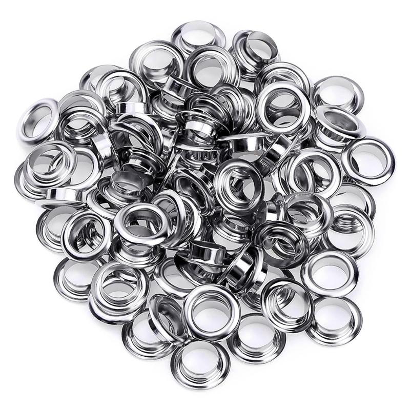50 Sets Grommet Tool Kits 20mm Grommet Eyelets with Setting Tools and Storage Box for Fabric Curtain Woodworking Fixing