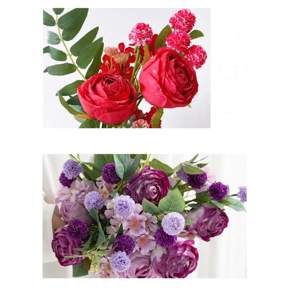 Artificial Flower Rose Bouquet For Wedding Decor Living Room Decoration, Wedding Hand Held Flower Simulation Rose Wedding Bouque