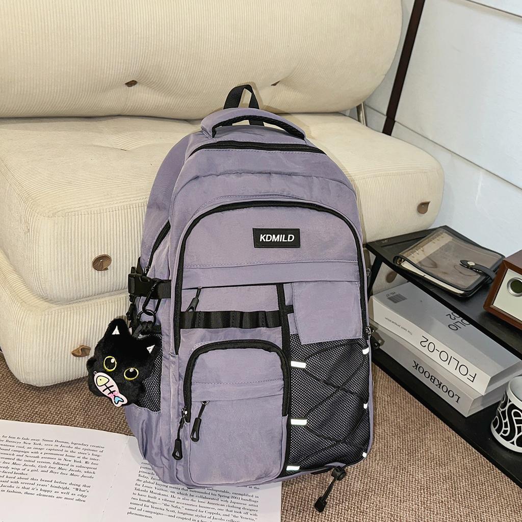Schoolbag trendy cool tooling neutral style fashion schoolbag male high school college student large capacity spine protection commuter backpack