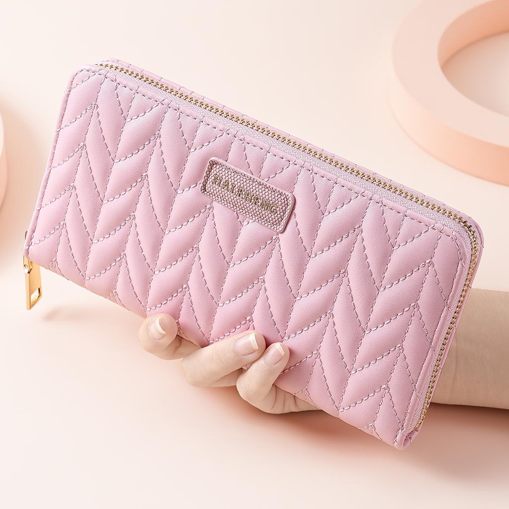 Fashion Embroidery Women's Wallet Long Hand Change Bag Mobile Phone Bag Card Bag Xiaoxiangfeng