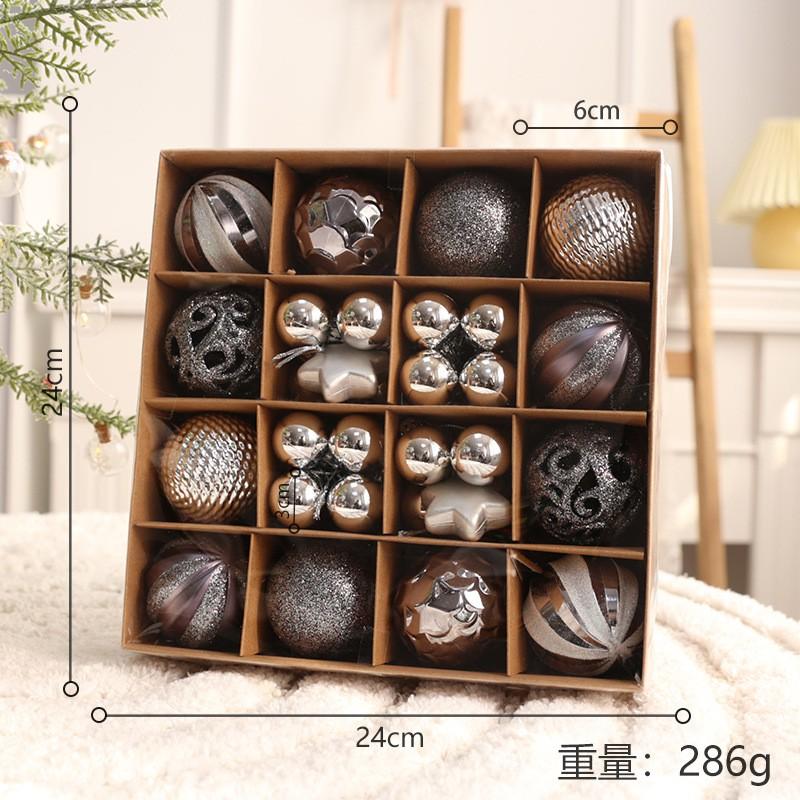 Christmas Ornament Set With Red Green Gray Baubles 6cm 3cm Hanging Decor Tree Home Festive Party Decoration