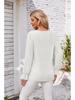 2024 Women's Solid Color V-Neck Long Sleeve Casual Loose T-Shirt