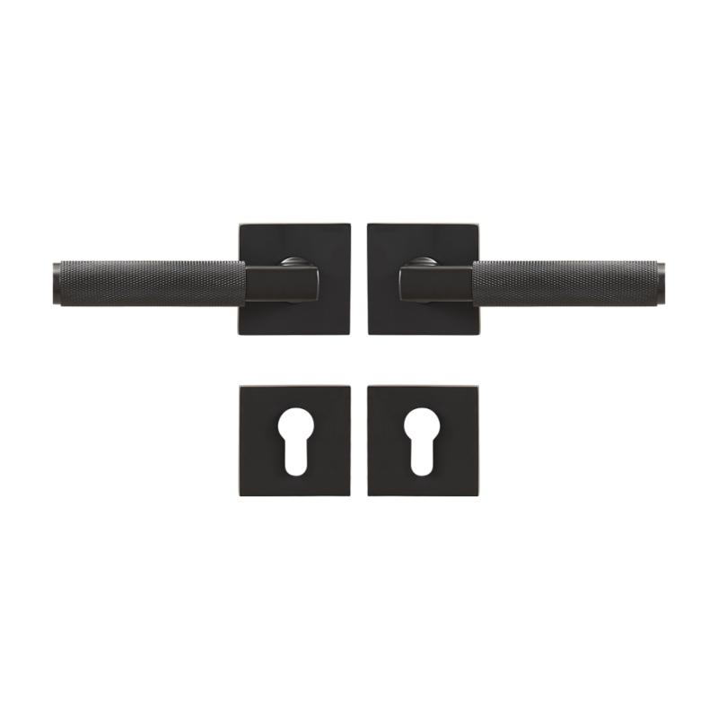 Dooroom Knurled Brass Door Lock Set Modern Interior Bedroom Bathroom Double Wood Door Lever Set Dummy Privacy Passage Lock