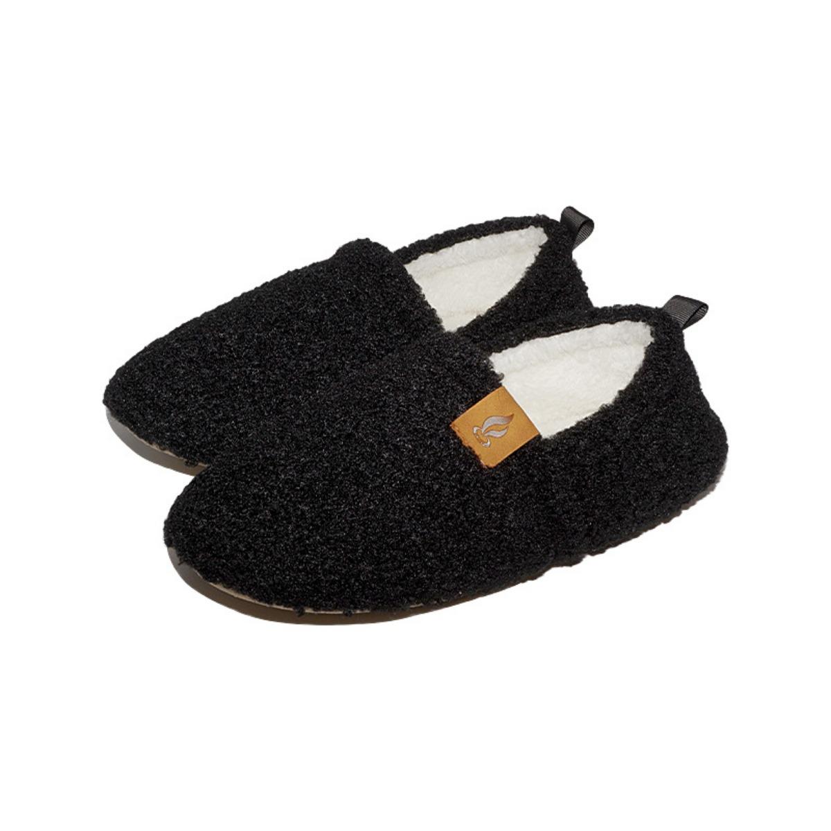 

Комнатные теплые домашние хлопковые туфли, Теплые хлопковые тапочки против скольжения, Зимние толстые послеродовые туфли 40-41 чёрный