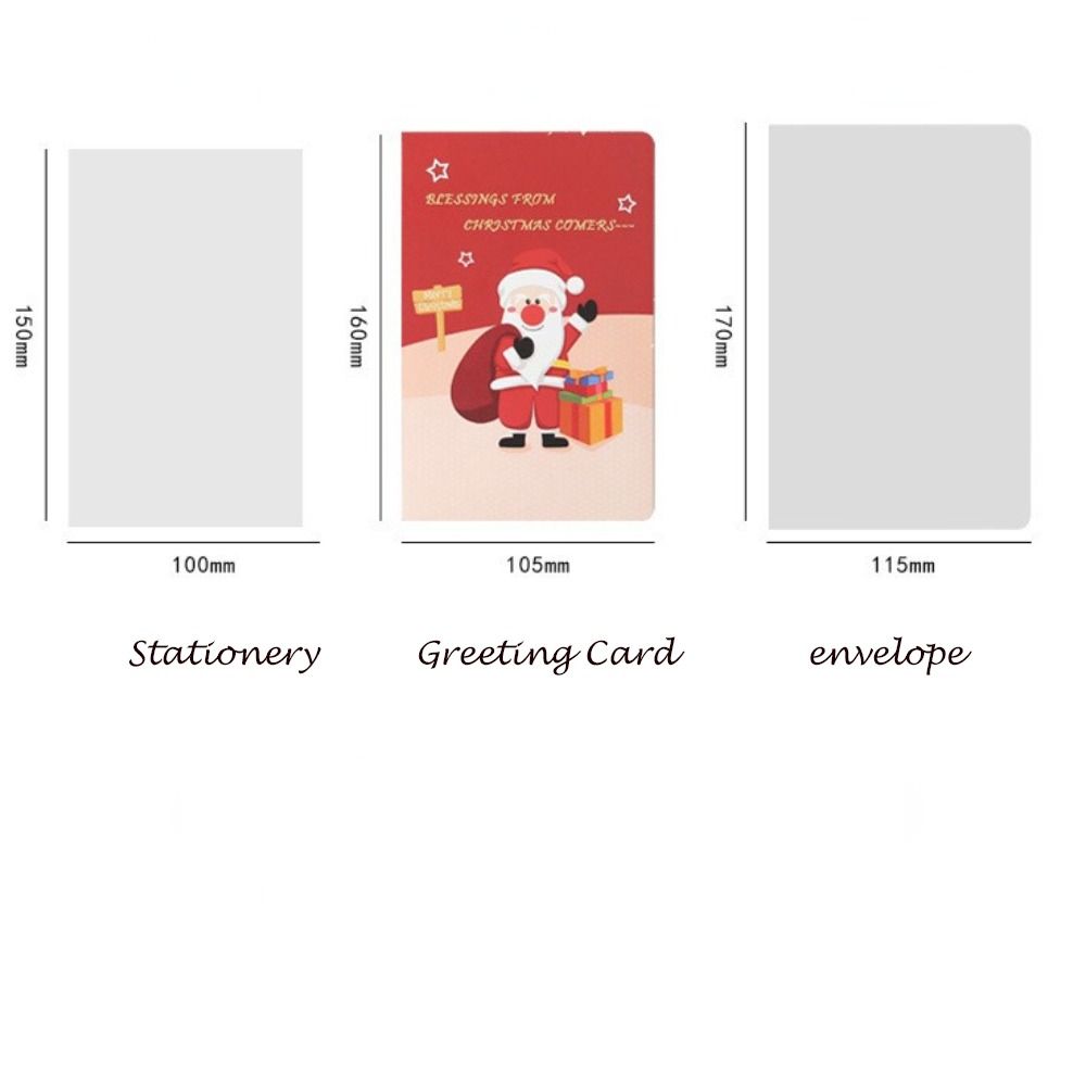 Christmas 3D Pop Up Thank You Cards Blessing Cards Christmas Postcard Greeting Cards With Envelope