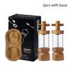 Salt and Pepper Grinder Set Natural Acacia Wood Salt Pepper Mill Manual Abrader Refillable Adjustable Coarseness